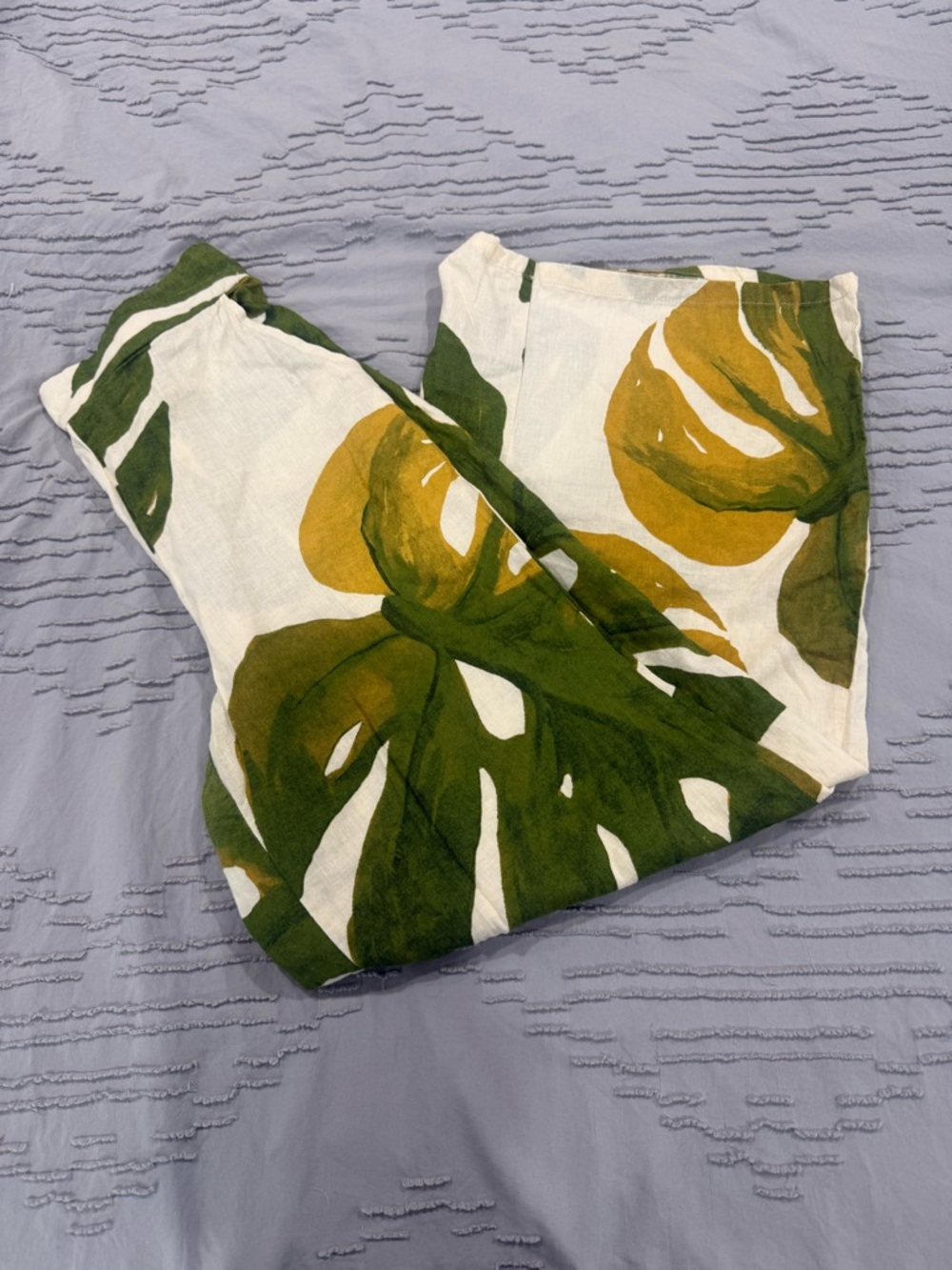 Rachel Zoe Green and Cream Tropical Print Elastic-Waist Pants - Picture 11 of 11